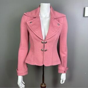 Vintage bebe Pink Fitted Cotton Jacket Blazer Size S